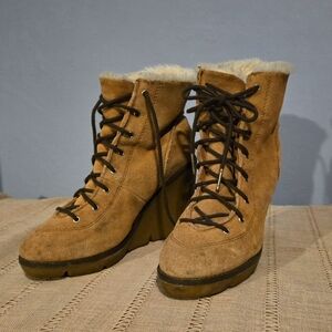 Michael Kors Brown Suede Lace-Up Women's Boots